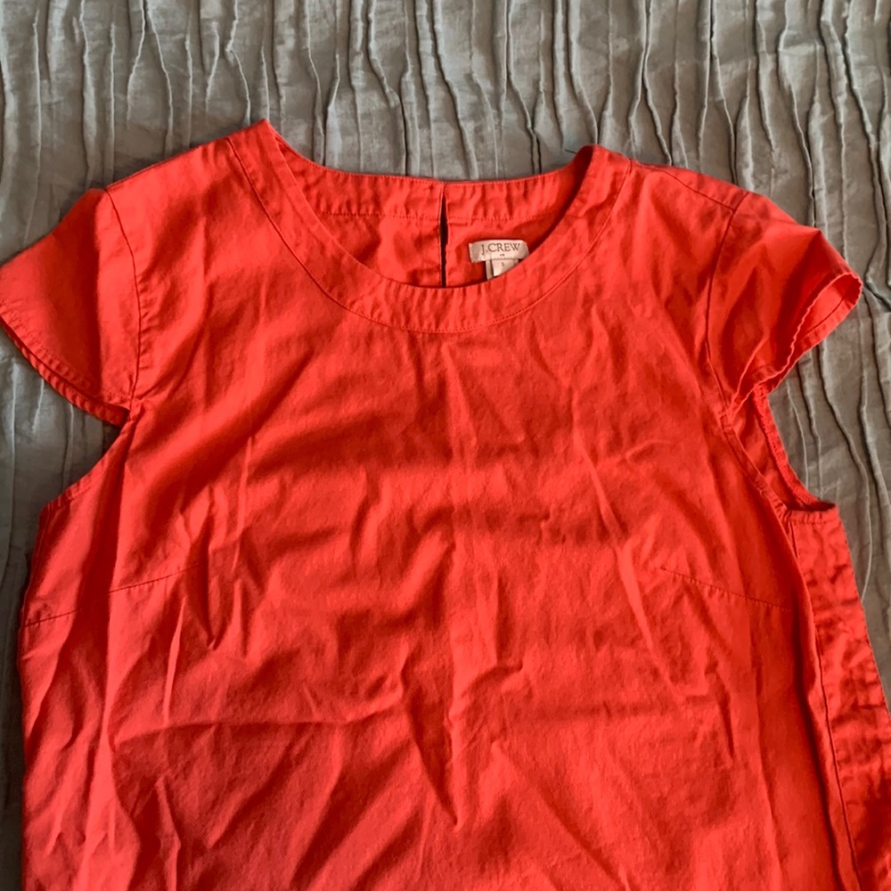 Coral linen J Crew blouse